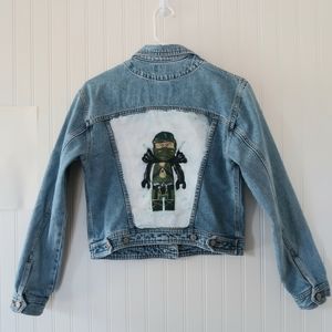Lego Ninjago Handpainted Gap Denim Jean Jacket Women's Size Medium